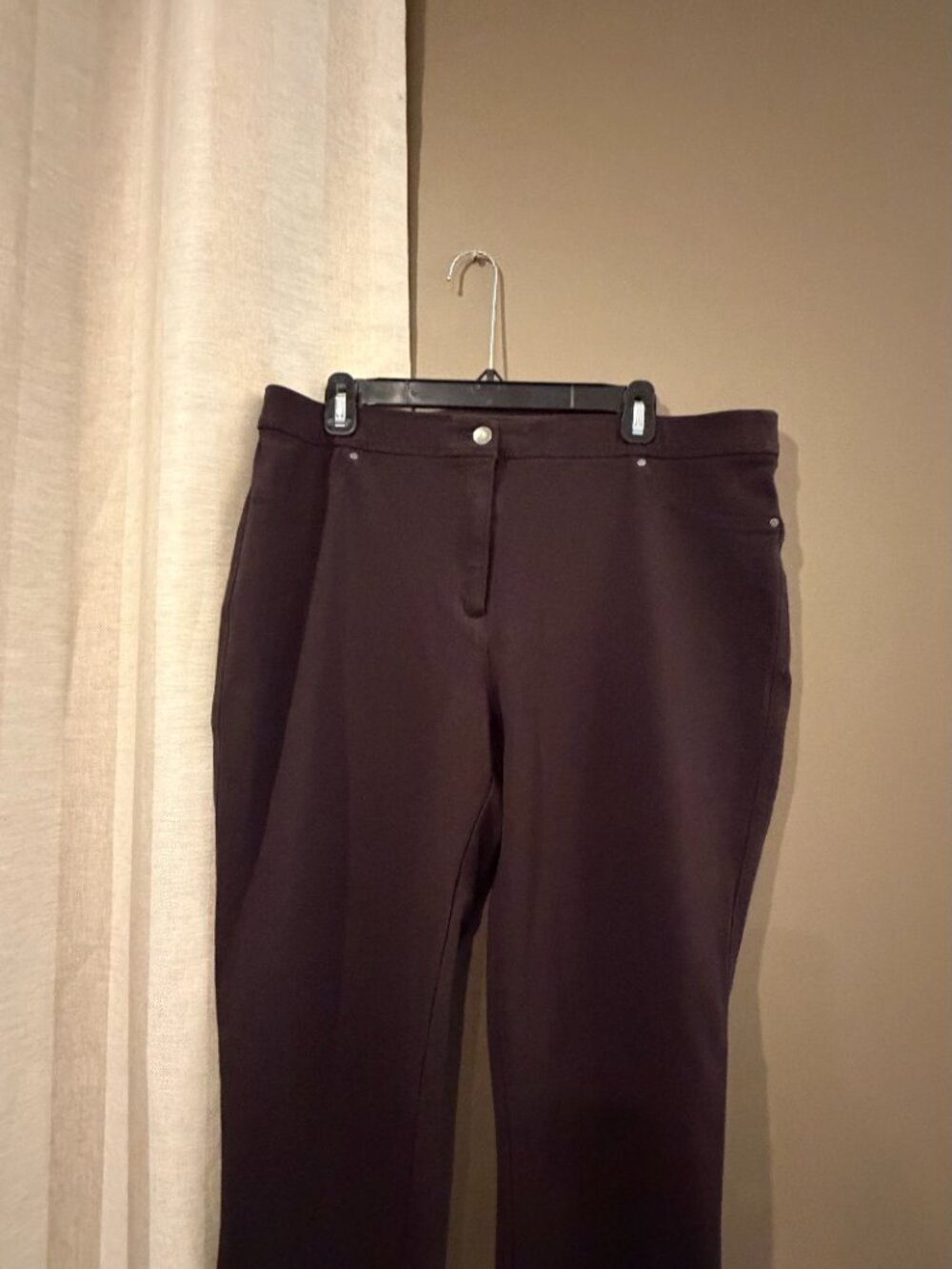 Chico's Women's Chocoloate Brown Stretch Pant Comfy, Neutral, Size Large - Picture 2 of 14